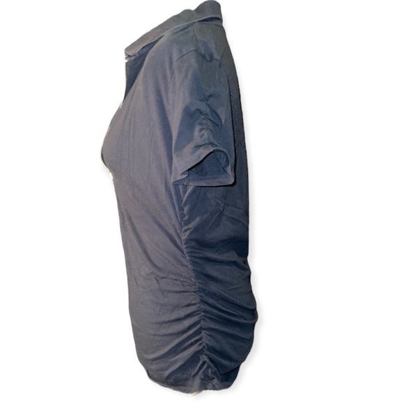 Michael Michael Kors Zipper Front Black Short Sleeve Maternity T-Shirt Size OX - Picture 4 of 9